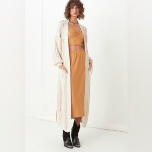 NWOT Spell Heather Long Knit Cardigan in cream S/M
